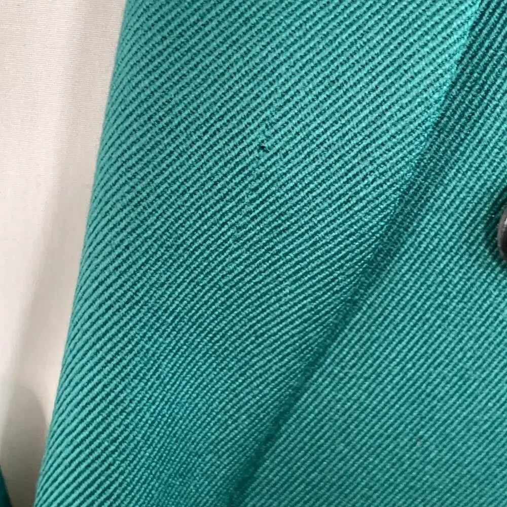CALVIN KLEIN 205W39NYC 36 Green Wool Twill Double Breasted Peak Lapel Sport Coat